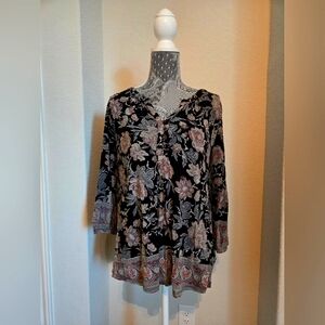 Two Lucky Brand Floral Tunics